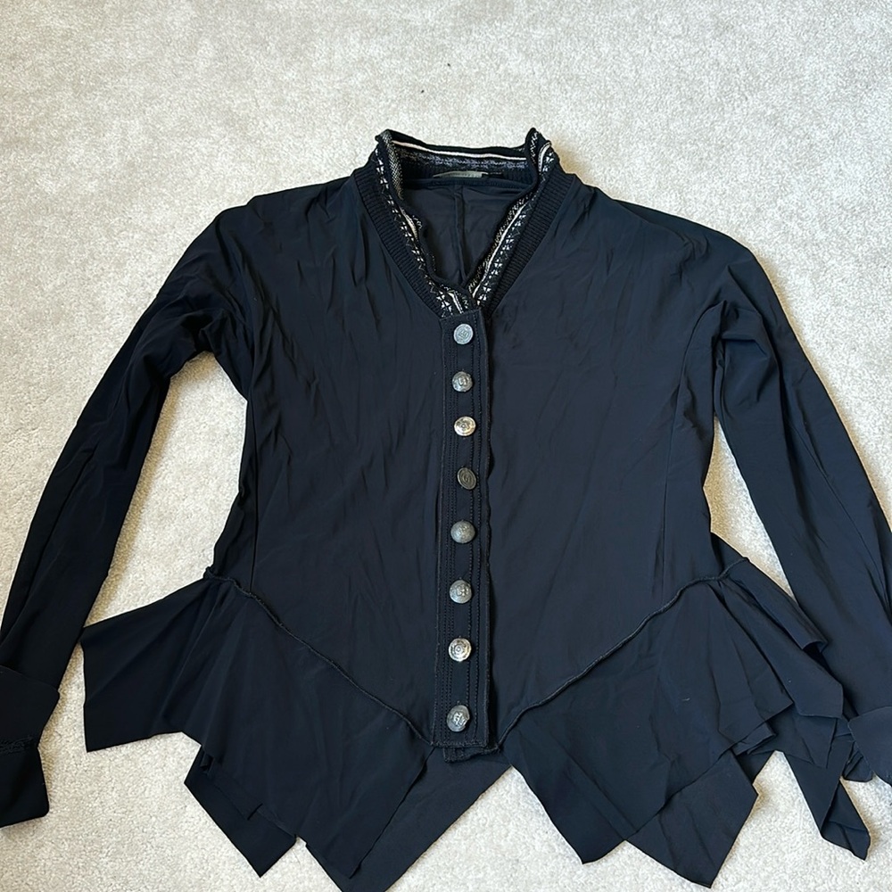 Marithé François Girbaud Cravatata Killer Button Down Shirt Cardigan
